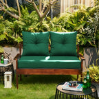ARTPLAN Outdoor Loveseat Deep Seat Cushion Set, 46"x24"x4" Water Repellent Fade-Resistant Patio Cushions, Solution-Dyed Fabric with Removable Zipper Cover, High-Density Foam for Bench, Swing & Patio Furniture