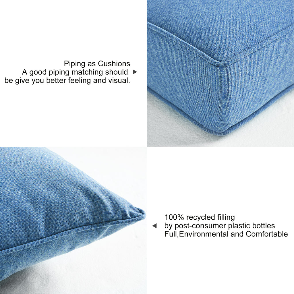 ARTPLAN 2-Piece Deep Seat Cushion Set with Backrest - Multiple Colors | All-Weather Outdoor Sofa Cushions for Sectionals & Patio Conversation Sets