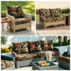 Outdoor Seat Cushion Set  24"W x 24"D x 4"T Waterproof & Fade Resistant Patio Furniture Cushions with Removable Zipper Cover, High-Resilience Foam for Chair Sofa Couch