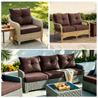 Outdoor Seat Cushion Set  24"W x 24"D x 4"T Waterproof & Fade Resistant Patio Furniture Cushions with Removable Zipper Cover, High-Resilience Foam for Chair Sofa Couch