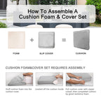 ARTPLAN 2-Piece Deep Seat Cushion Set with Backrest - Multiple Colors | All-Weather Outdoor Sofa Cushions for Sectionals & Patio Conversation Sets