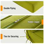 Deep Seat Pillow and High Back Chair Cushions Outdoor Water Repellent Replacement Patio Seating Cushions,Seat 24"x24"x6",Back 22"x24"x6"