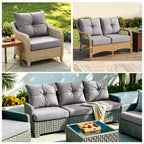 Outdoor Seat Cushion Set  24"W x 24"D x 4"T Waterproof & Fade Resistant Patio Furniture Cushions with Removable Zipper Cover, High-Resilience Foam for Chair Sofa Couch