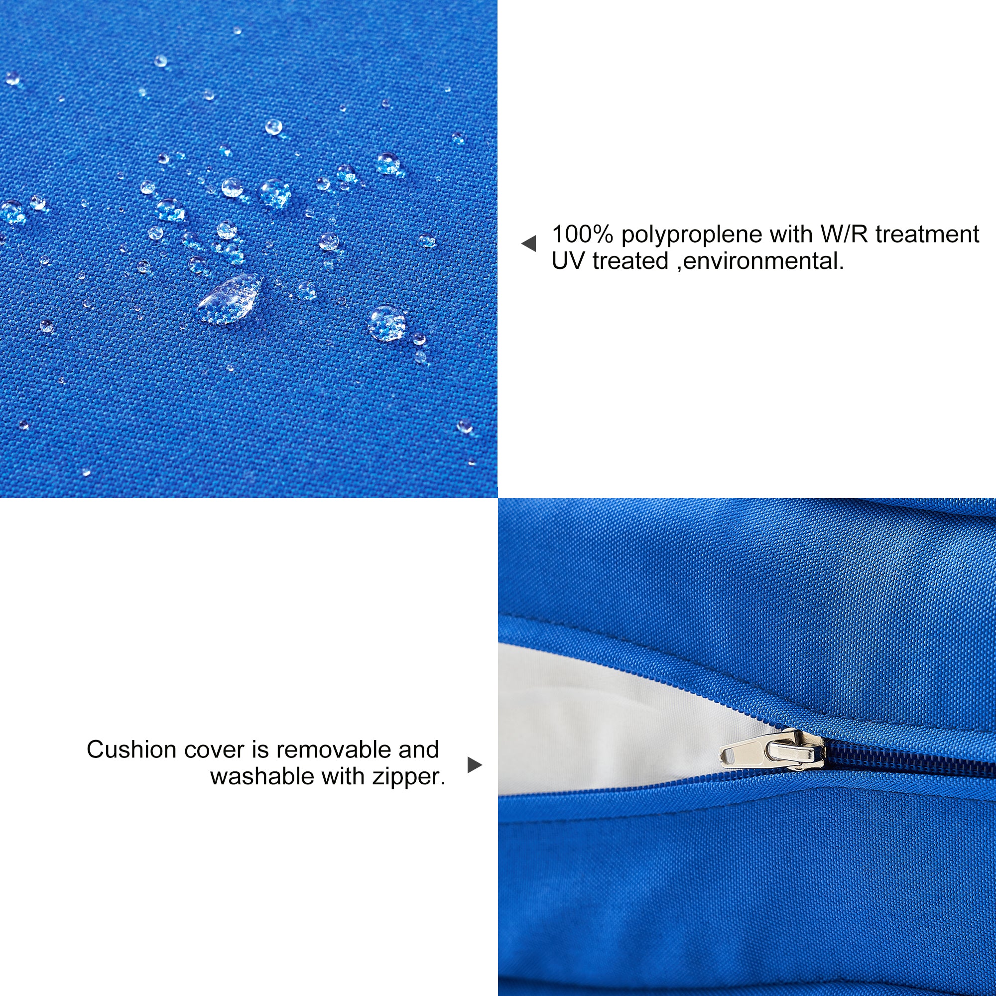 ARTPLAN Outdoor Loveseat Deep Seat Cushion Set, 46"x24"x4" Water Repellent Fade-Resistant Patio Cushions, Solution-Dyed Fabric with Removable Zipper Cover, High-Density Foam for Bench, Swing & Patio Furniture