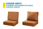 ARTPLAN Outdoor Deep Seat Slipcovers，Set of 2 24x24x6" 18x24 Olefin,Square Outdoor Cushion Cover, for Patio Funiture