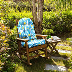 Floral High-Back Seat Cushion - Waterproof Outdoor Adirondack Chair Cushion for Patio Furniture with Tie, Vibrant Patterns, Premium Elastic Padding, Multi-Scenario Use