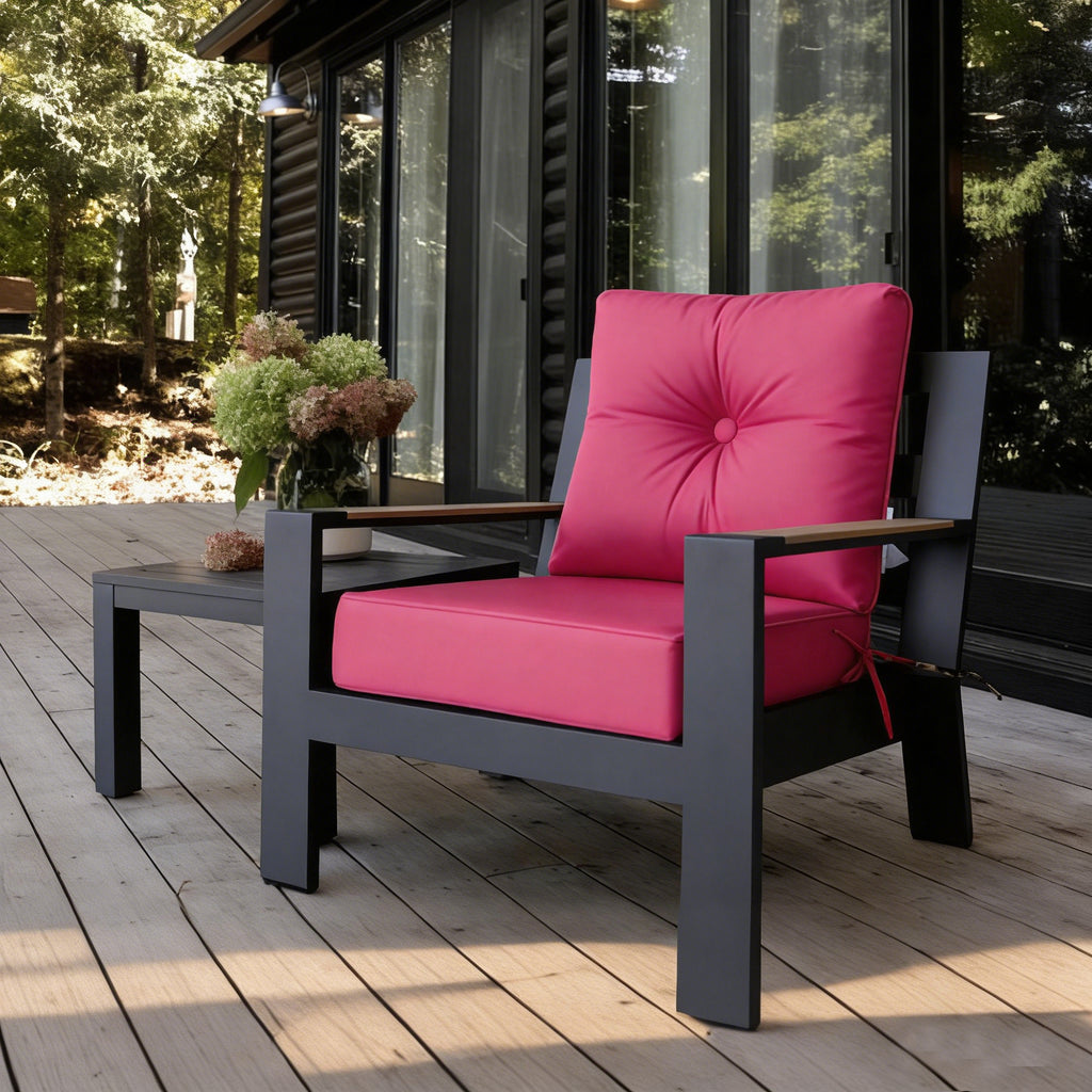 Deep Seat Pillow and High Back Chair Cushions Outdoor Water Repellent Replacement Patio Seating Cushions,Seat 24"x24"x6",Back 22"x24"x6"