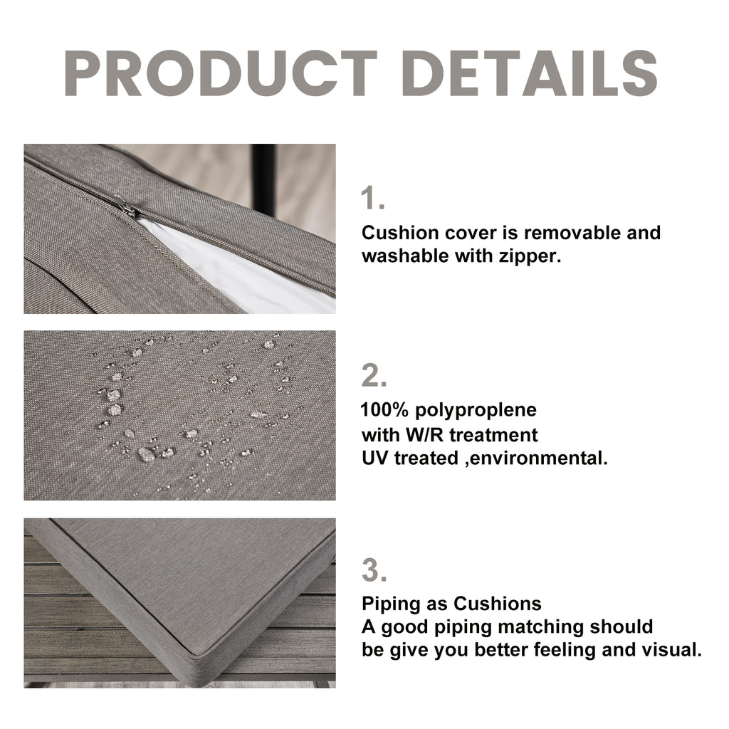 ARTPLAN Outdoor Cushions for Patio Furniture, 24x24x6" Thick Seat Cushion Set, Fade Resistant, Deep Seat Bottom and Back Cushion with Removable Cover