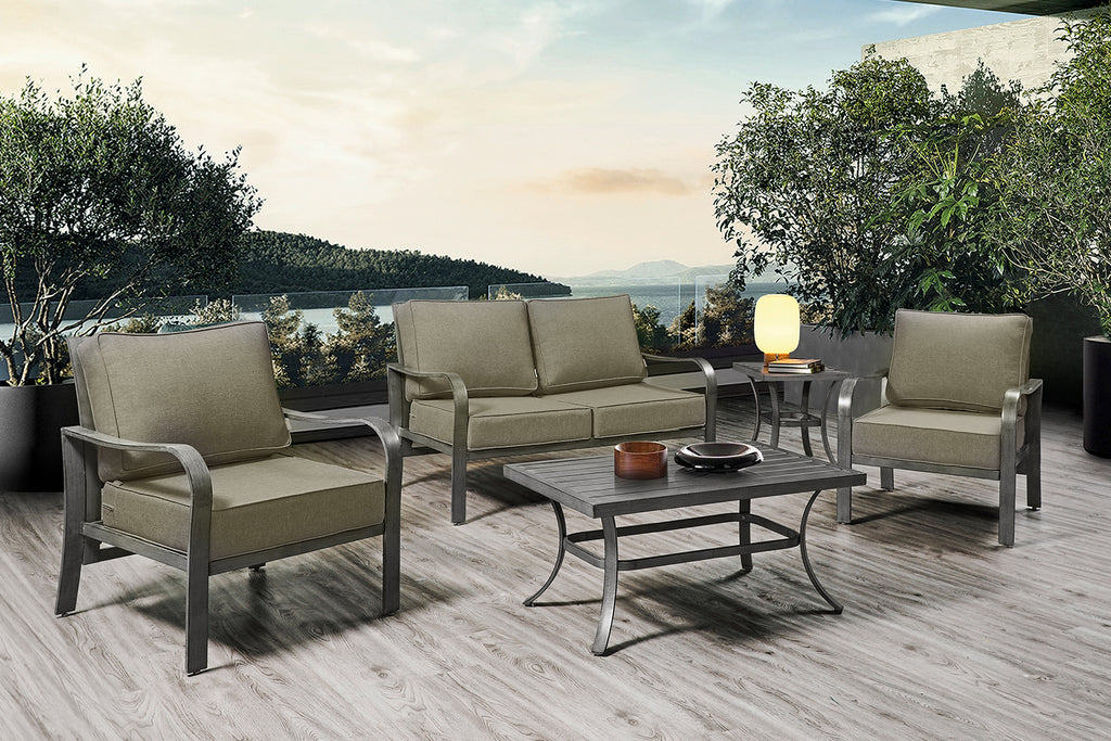 ARTPLAN Deep Seat Outdoor Cushion,Set 24"x24"x6" ,18x24" Bench Outdoor Chair Cushions, Polyester Fill Back for Patio Furniture ,Square