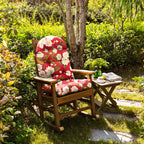 Floral High-Back Seat Cushion - Waterproof Outdoor Adirondack Chair Cushion for Patio Furniture with Tie, Vibrant Patterns, Premium Elastic Padding, Multi-Scenario Use