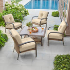 Deep Seat Pillow and High Back Chair Cushions Outdoor Water Repellent Replacement Patio Seating Cushions,Seat 24"x24"x6",Back 22"x24"x6"
