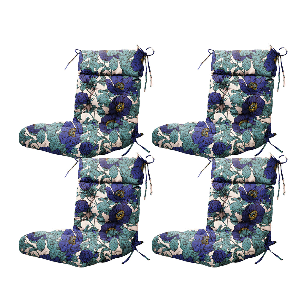 ARTPLAN Patio Chair Cushions Combined Seat and Back,Tufted Outdoor Swivel Chair Cushion with Tie,40"x20"x4"，Floral