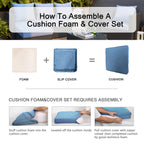 ARTPLAN 2-Piece Deep Seat Cushion Set with Backrest - Multiple Colors | All-Weather Outdoor Sofa Cushions for Sectionals & Patio Conversation Sets