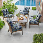 Deep Seat Pillow and High Back Chair Cushions Outdoor Water Repellent Replacement Patio Seating Cushions,Seat 24"x24"x6",Back 22"x24"x6"