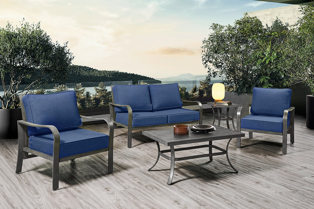 ARTPLAN Deep Seat Outdoor Cushion,Set 24"x24"x6" ,18x24" Bench Outdoor Chair Cushions, Polyester Fill Back for Patio Furniture ,Square