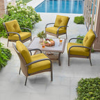 Deep Seat Pillow and High Back Chair Cushions Outdoor Water Repellent Replacement Patio Seating Cushions,Seat 24"x24"x6",Back 22"x24"x6"