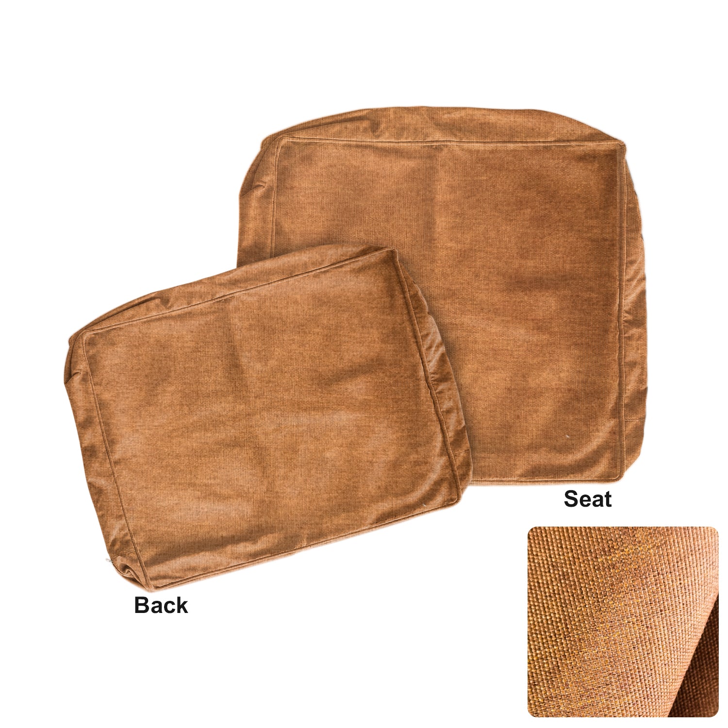 ARTPLAN Outdoor Deep Seat Slipcovers，Set of 2 24x24x6" 18x24 Olefin,Square Outdoor Cushion Cover, for Patio Funiture