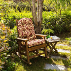 Floral High-Back Seat Cushion - Waterproof Outdoor Adirondack Chair Cushion for Patio Furniture with Tie, Vibrant Patterns, Premium Elastic Padding, Multi-Scenario Use