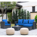 ARTPLAN 2-Piece Deep Seat Cushion Set with Backrest - Multiple Colors | All-Weather Outdoor Sofa Cushions for Sectionals & Patio Conversation Sets