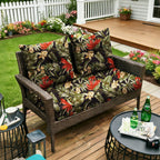 ARTPLAN Outdoor Loveseat Deep Seat Cushion Set, 46"x24"x4" Water Repellent Fade-Resistant Patio Cushions, Solution-Dyed Fabric with Removable Zipper Cover, High-Density Foam for Bench, Swing & Patio Furniture