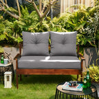 ARTPLAN Outdoor Loveseat Deep Seat Cushion Set, 46"x24"x4" Water Repellent Fade-Resistant Patio Cushions, Solution-Dyed Fabric with Removable Zipper Cover, High-Density Foam for Bench, Swing & Patio Furniture