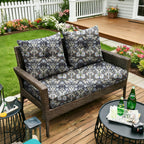 ARTPLAN Outdoor Loveseat Deep Seat Cushion Set, 46"x24"x4" Water Repellent Fade-Resistant Patio Cushions, Solution-Dyed Fabric with Removable Zipper Cover, High-Density Foam for Bench, Swing & Patio Furniture