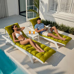 Outdoor Chaise Lounge Chair Cushion 72 x 22 x 4 Inches 100% Waterproof Polyester Patio Pool Lounge Chair Cushion for Outdoor Furniture with Ties