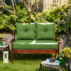 ARTPLAN Outdoor Loveseat Deep Seat Cushion Set, 46"x24"x4" Water Repellent Fade-Resistant Patio Cushions, Solution-Dyed Fabric with Removable Zipper Cover, High-Density Foam for Bench, Swing & Patio Furniture