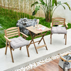 ARTPLAN Outdoor Seat Cushions,Pack of 2 Tufted  Patio Chair Pads 19x19x5 Inches Square Foam for Dining Chair