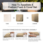 ARTPLAN 2-Piece Deep Seat Cushion Set with Backrest - Multiple Colors | All-Weather Outdoor Sofa Cushions for Sectionals & Patio Conversation Sets