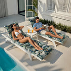 Outdoor Chaise Lounge Chair Cushion 72 x 22 x 4 Inches 100% Waterproof Polyester Patio Pool Lounge Chair Cushion for Outdoor Furniture with Ties