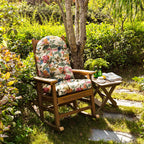 Floral High-Back Seat Cushion - Waterproof Outdoor Adirondack Chair Cushion for Patio Furniture with Tie, Vibrant Patterns, Premium Elastic Padding, Multi-Scenario Use