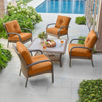 Deep Seat Pillow and High Back Chair Cushions Outdoor Water Repellent Replacement Patio Seating Cushions,Seat 24"x24"x6",Back 22"x24"x6"