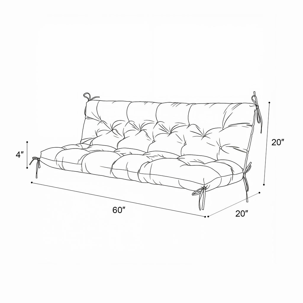 Swing Cushion Replacement, 2-3 Seater Waterproof Outdoor Bench Pad for Patio, Porch, Garden Furniture - Heavy-Duty Universal Fit