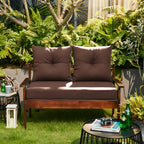 ARTPLAN Outdoor Loveseat Deep Seat Cushion Set, 46"x24"x4" Water Repellent Fade-Resistant Patio Cushions, Solution-Dyed Fabric with Removable Zipper Cover, High-Density Foam for Bench, Swing & Patio Furniture