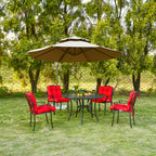 Artplan Outdoor Cushions Wicker Tufted Pillow with Back for Outdoor Furniture, Rocking Chair Cushion Premium Tufted Pads Set of Upper and Lower with Ties