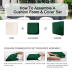 ARTPLAN 2-Piece Deep Seat Cushion Set with Backrest - Multiple Colors | All-Weather Outdoor Sofa Cushions for Sectionals & Patio Conversation Sets