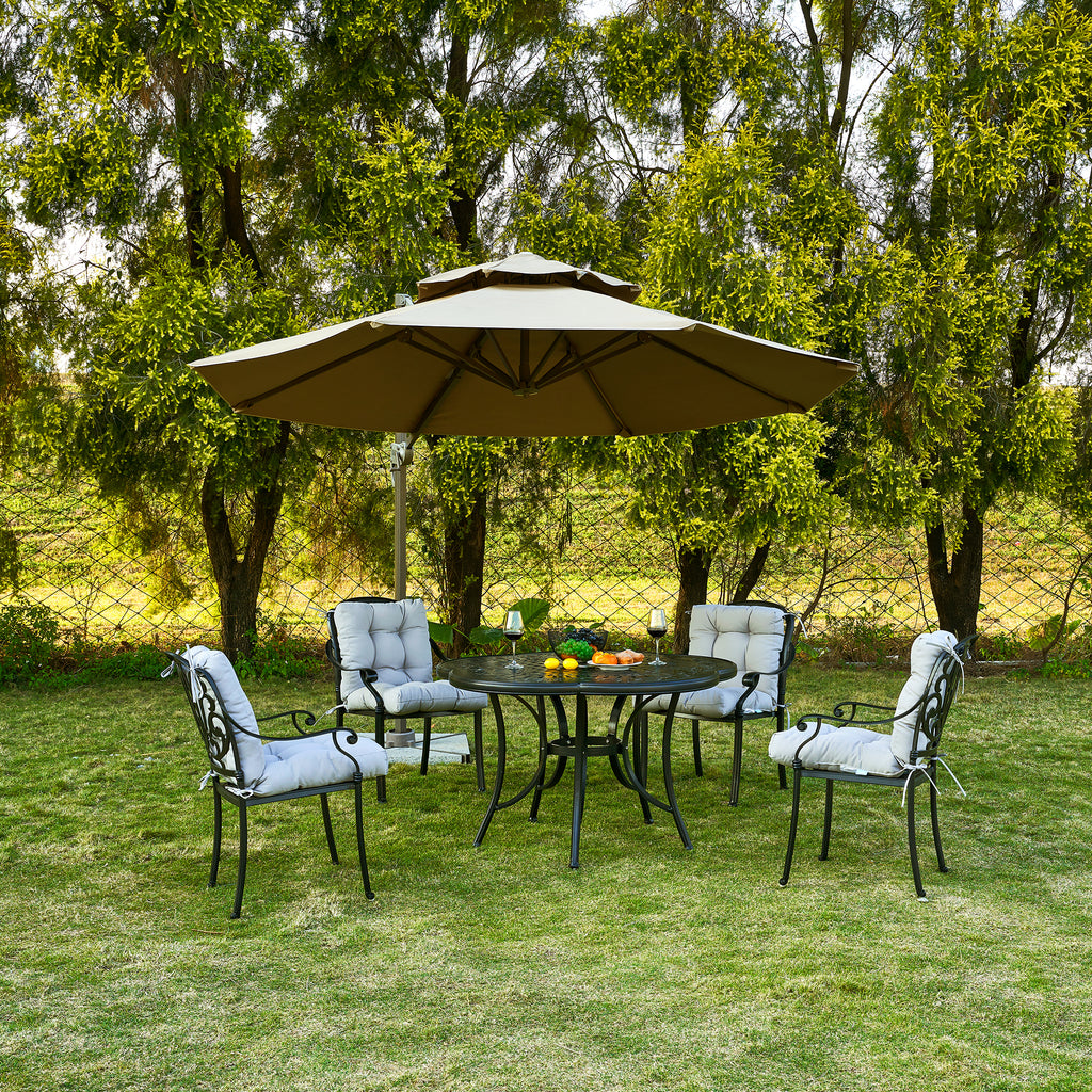 Artplan Outdoor Cushions Wicker Tufted Pillow with Back for Outdoor Furniture, Rocking Chair Cushion Premium Tufted Pads Set of Upper and Lower with Ties