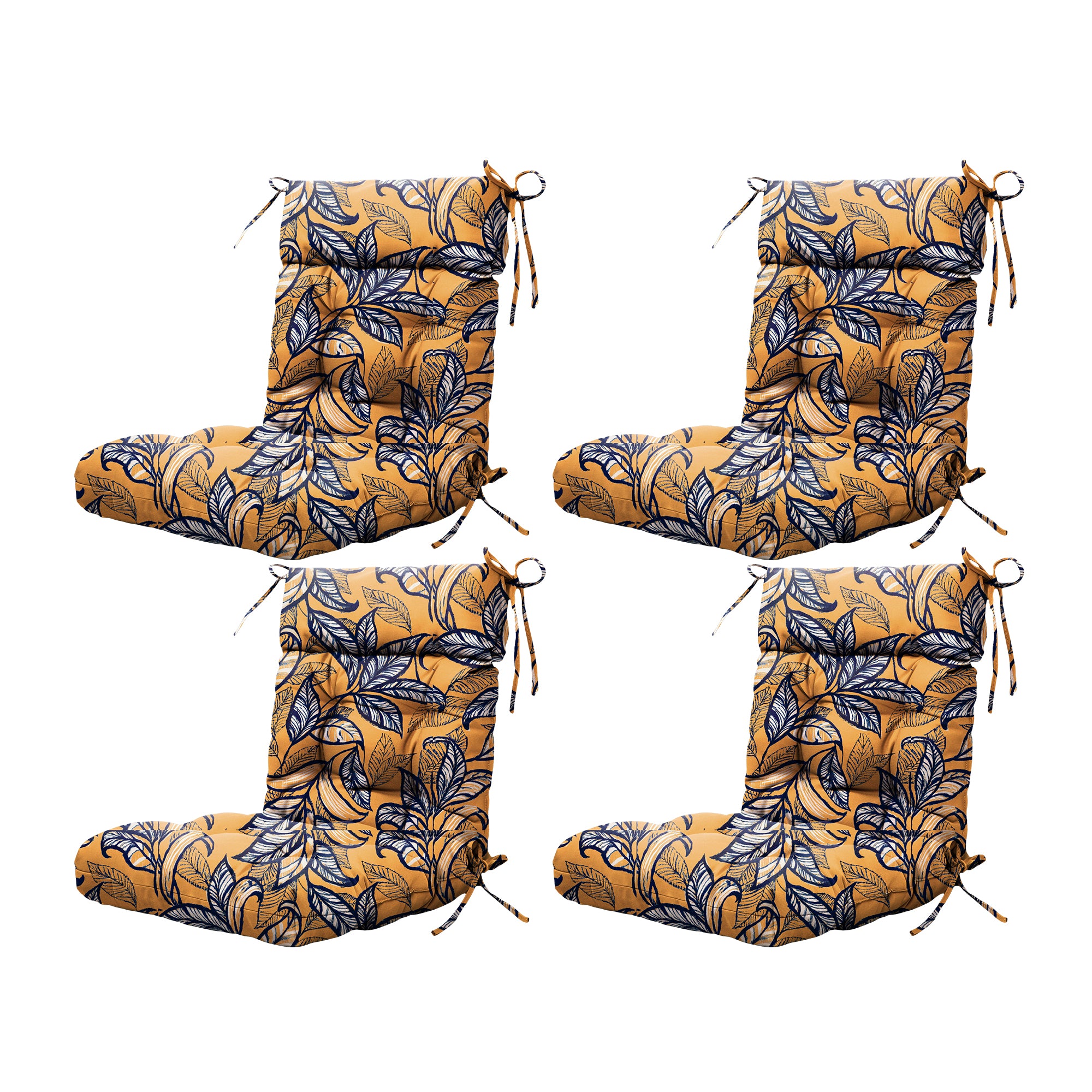 ARTPLAN Patio Chair Cushions Combined Seat and Back,Tufted Outdoor Swivel Chair Cushion with Tie,40"x20"x4"，Floral