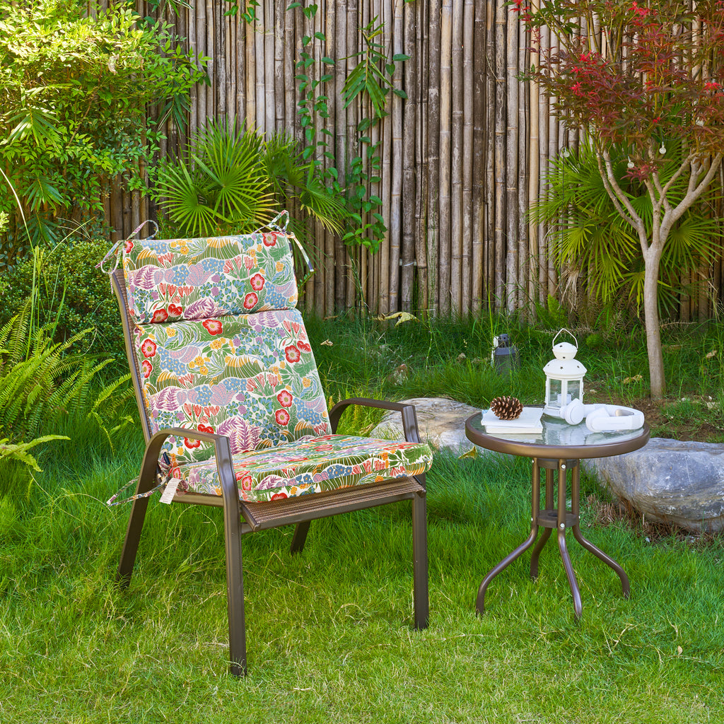 ARTPLAN Outdoor Chair Cushion,Seat & High Back Adirondack Rocking Wicker Chair Lawn Foam Cushion for Patio Furniture,45.5"x21"x3"