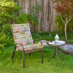ARTPLAN Outdoor Chair Cushion,Seat & High Back Adirondack Rocking Wicker Chair Lawn Foam Cushion for Patio Furniture,45.5"x21"x3"