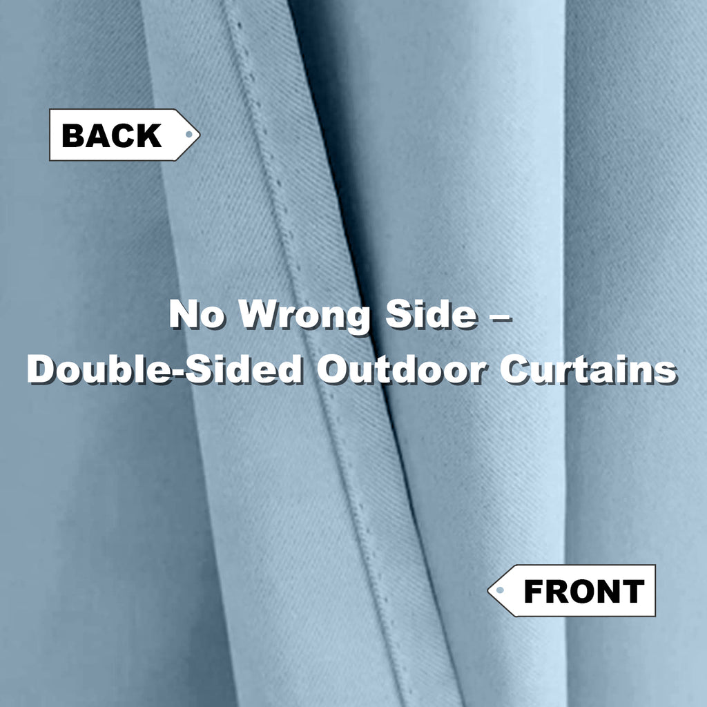 Waterproof Outdoor Curtains for Patio, Premium Thick Sunproof 90% Blackout Curtains with Rustproof Grommets for Porch, Pergola, Cabana, 2-Pack Set