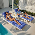 Outdoor Chaise Lounge Chair Cushion 72 x 22 x 4 Inches 100% Waterproof Polyester Patio Pool Lounge Chair Cushion for Outdoor Furniture with Ties
