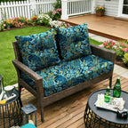 ARTPLAN Outdoor Loveseat Deep Seat Cushion Set, 46"x24"x4" Water Repellent Fade-Resistant Patio Cushions, Solution-Dyed Fabric with Removable Zipper Cover, High-Density Foam for Bench, Swing & Patio Furniture