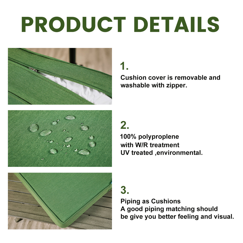 ARTPLAN Outdoor Cushions for Patio Furniture, 24x24x6" Thick Seat Cushion Set, Fade Resistant, Deep Seat Bottom and Back Cushion with Removable Cover