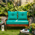 ARTPLAN Outdoor Loveseat Deep Seat Cushion Set, 46"x24"x4" Water Repellent Fade-Resistant Patio Cushions, Solution-Dyed Fabric with Removable Zipper Cover, High-Density Foam for Bench, Swing & Patio Furniture