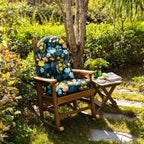 Floral High-Back Seat Cushion - Waterproof Outdoor Adirondack Chair Cushion for Patio Furniture with Tie, Vibrant Patterns, Premium Elastic Padding, Multi-Scenario Use