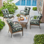 Deep Seat Pillow and High Back Chair Cushions Outdoor Water Repellent Replacement Patio Seating Cushions,Seat 24"x24"x6",Back 22"x24"x6"