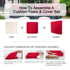 ARTPLAN 2-Piece Deep Seat Cushion Set with Backrest - Multiple Colors | All-Weather Outdoor Sofa Cushions for Sectionals & Patio Conversation Sets