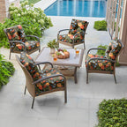 Deep Seat Pillow and High Back Chair Cushions Outdoor Water Repellent Replacement Patio Seating Cushions,Seat 24"x24"x6",Back 22"x24"x6"